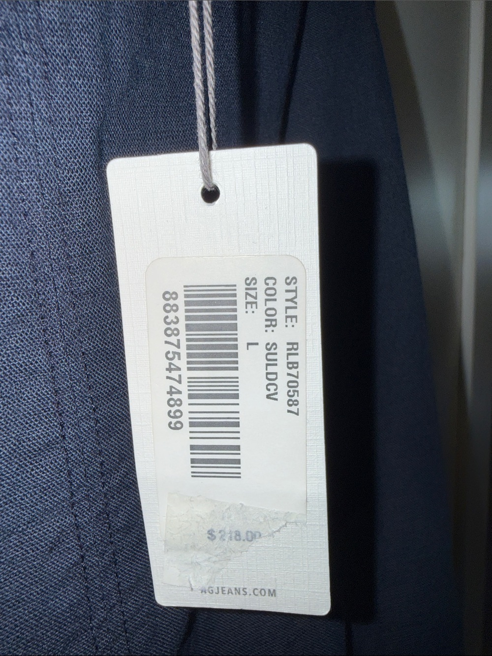 NWT AG Adriano Goldschmied Navy Blue Wide-Strap Square-Neck Jumpsuit - Picture 5 of 12